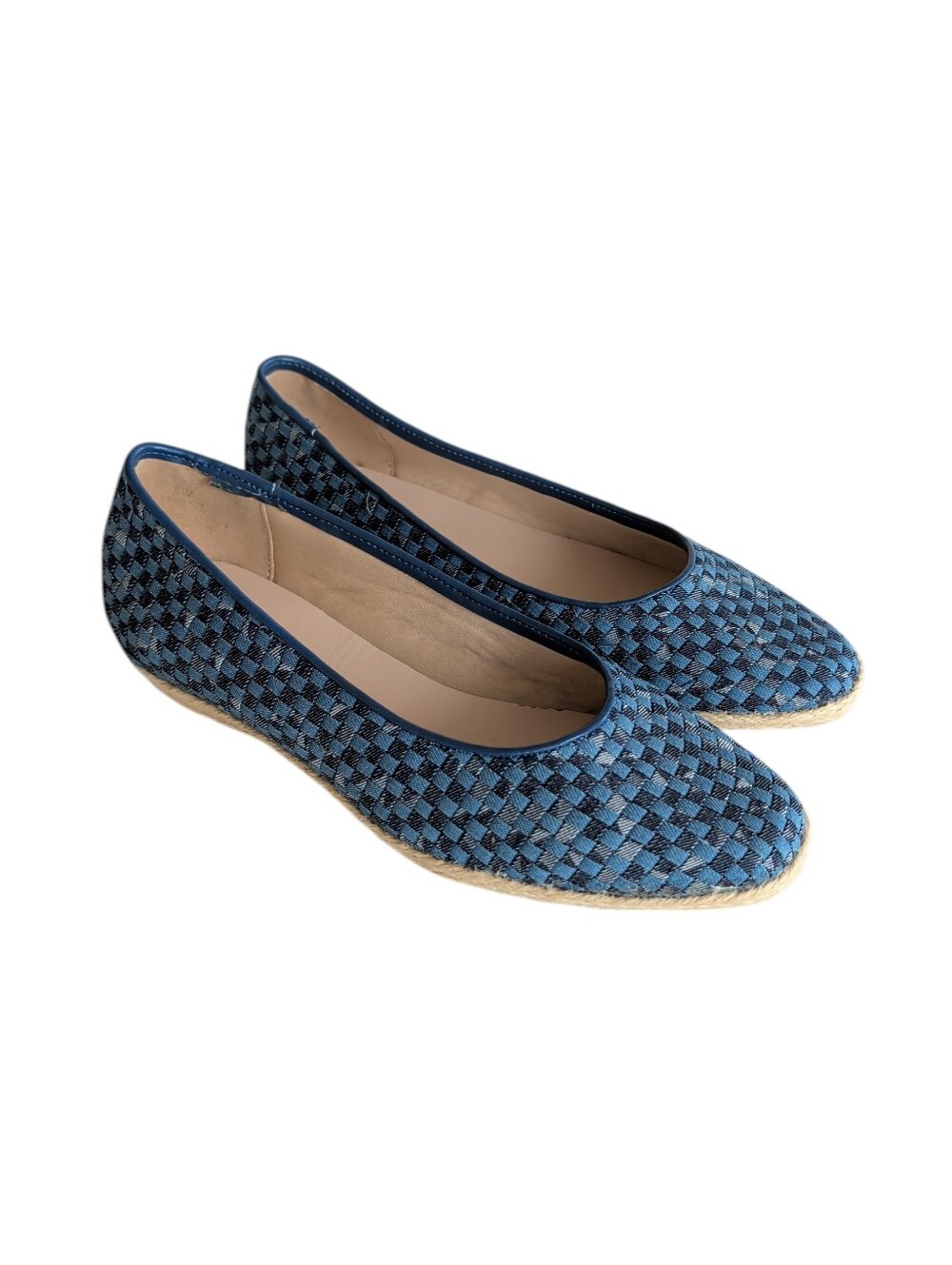 Beacon Espadrille Jute Wrapped Wedge Shoes 8W Blue